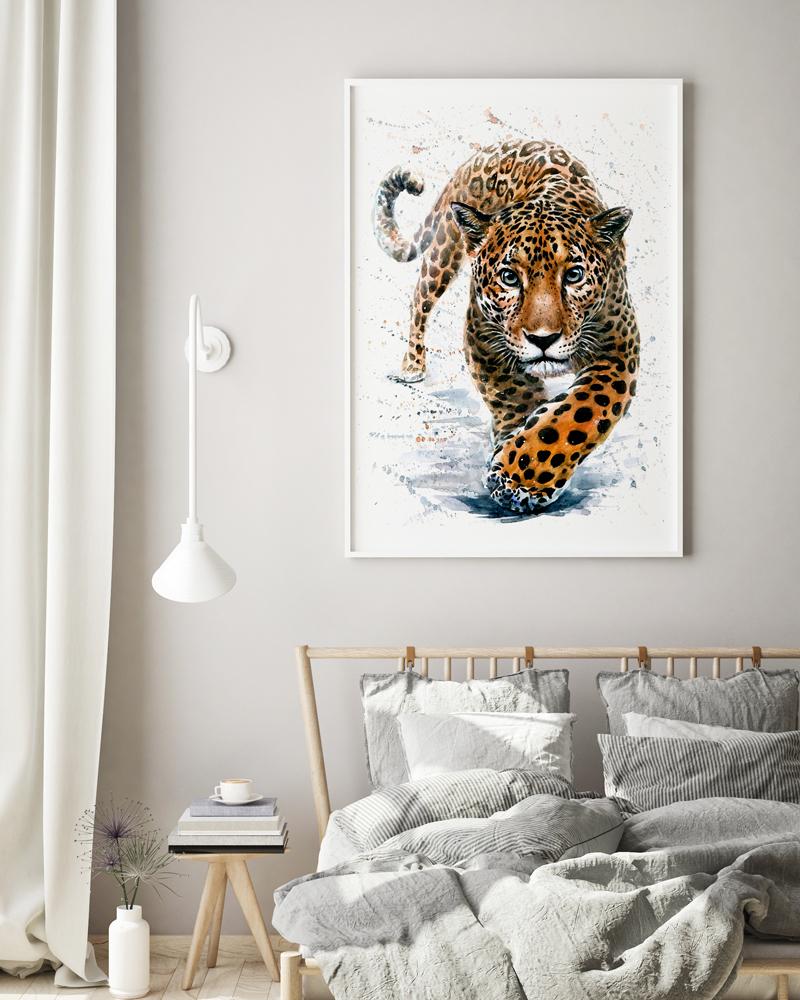 Poster Leopard Illustration Print Watercolor