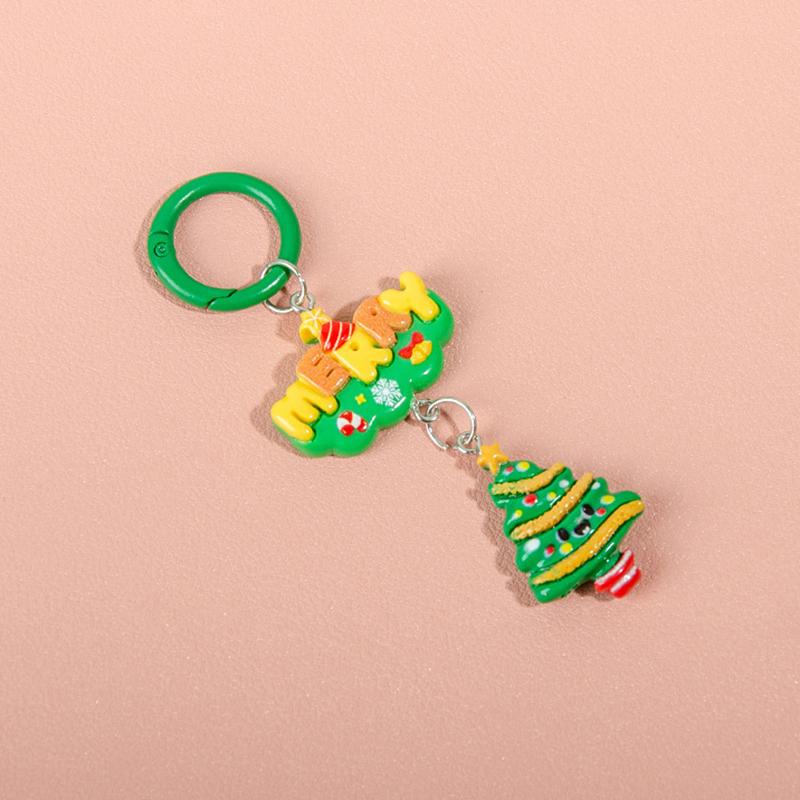 

Рождественский брелок из смолы с рисунком Санта-Клауса, рождественской елки, брелок для ключей, рюкзак, подвески, подарок