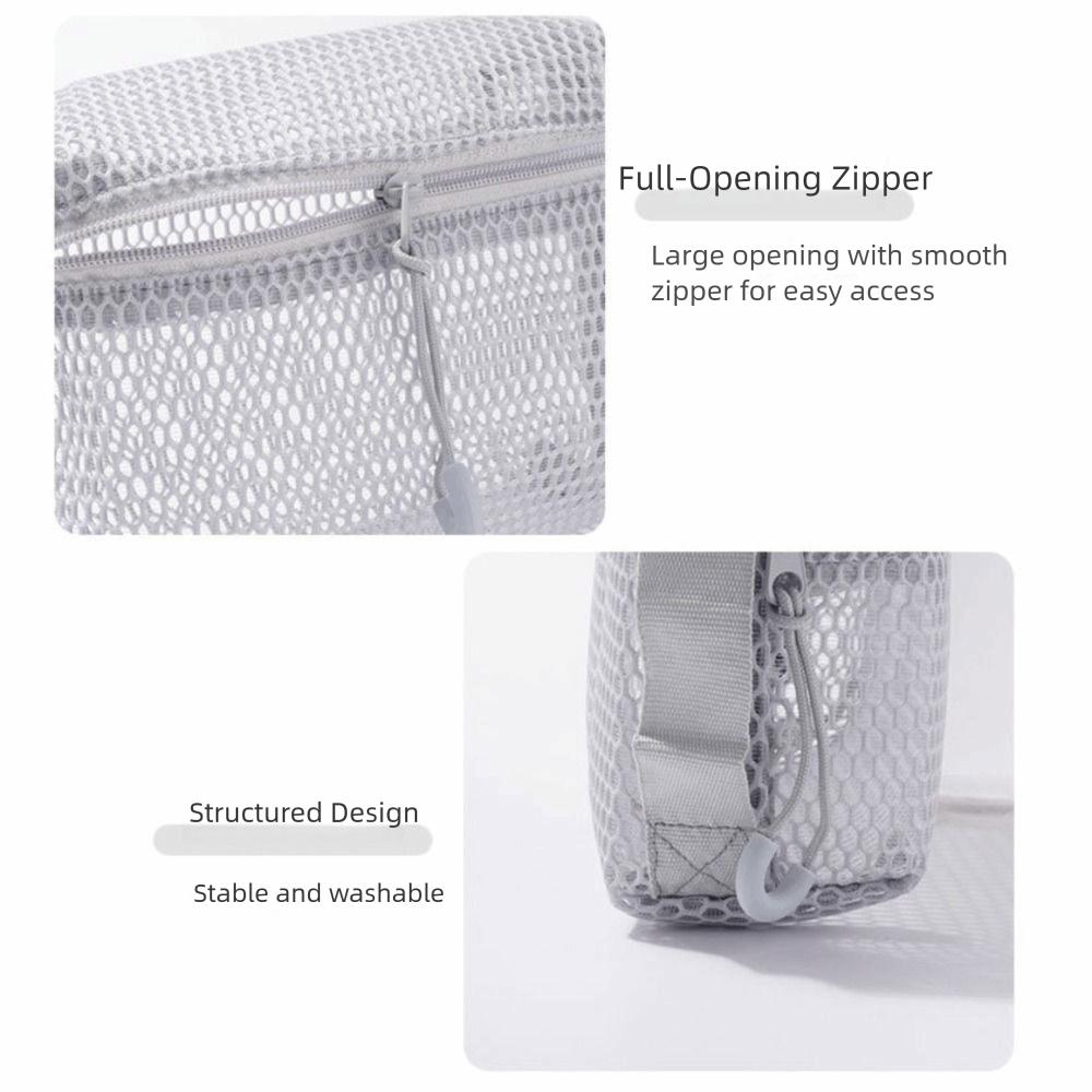 Casual Nylon Storage Pouch Hand-held Mesh Mesh Pouch Multipurpose With Zipper Cosmetic Bag Women