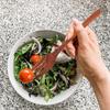 Cabilock Salad Mixing Fork Wood Salad Servers Long Handle Cooking Fork Wooden Kitchen Utensils for Salad BBQ Dessert Vegetable