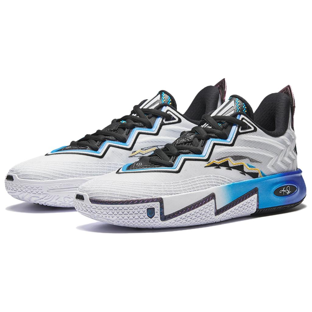 New Anta KAI 2 Cushioning, Abrasion Resistant, And Resilient Properties Low Top Basketball Shoes Men's White Black Blue 112531111S-1