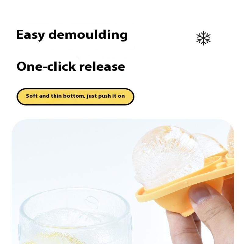 6-Hole Silicone Ice Ball Maker Large Big Round Sphere Ice Shape Cube Mold Tray For Freezer Whiskey Cocktail Bar Tools
