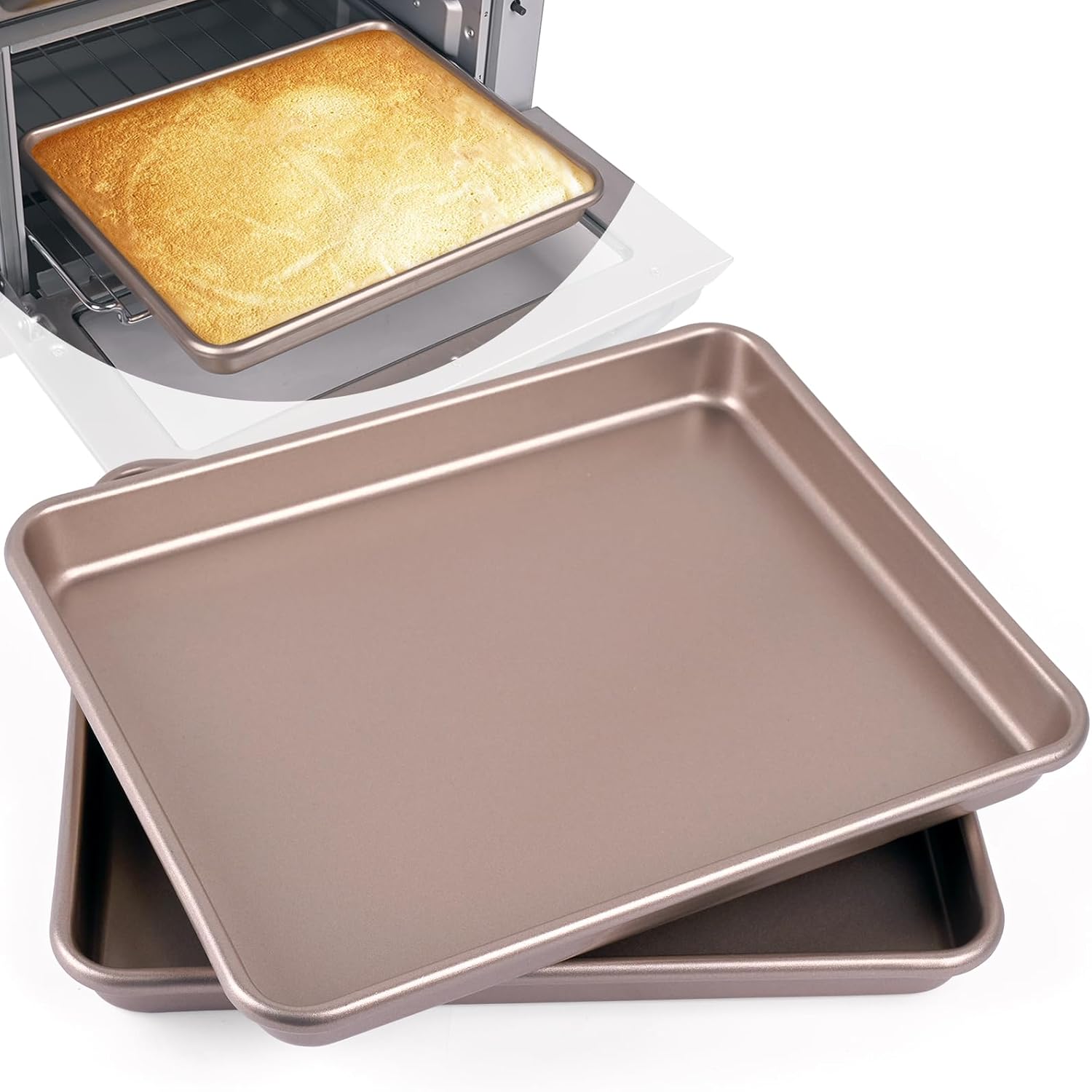 11 Inch Air Fryer Toaster Oven Tray, Set of 2 Nonstick Heavy Carbon Steel Toaster Cookie Sheets Baking Pan United States
