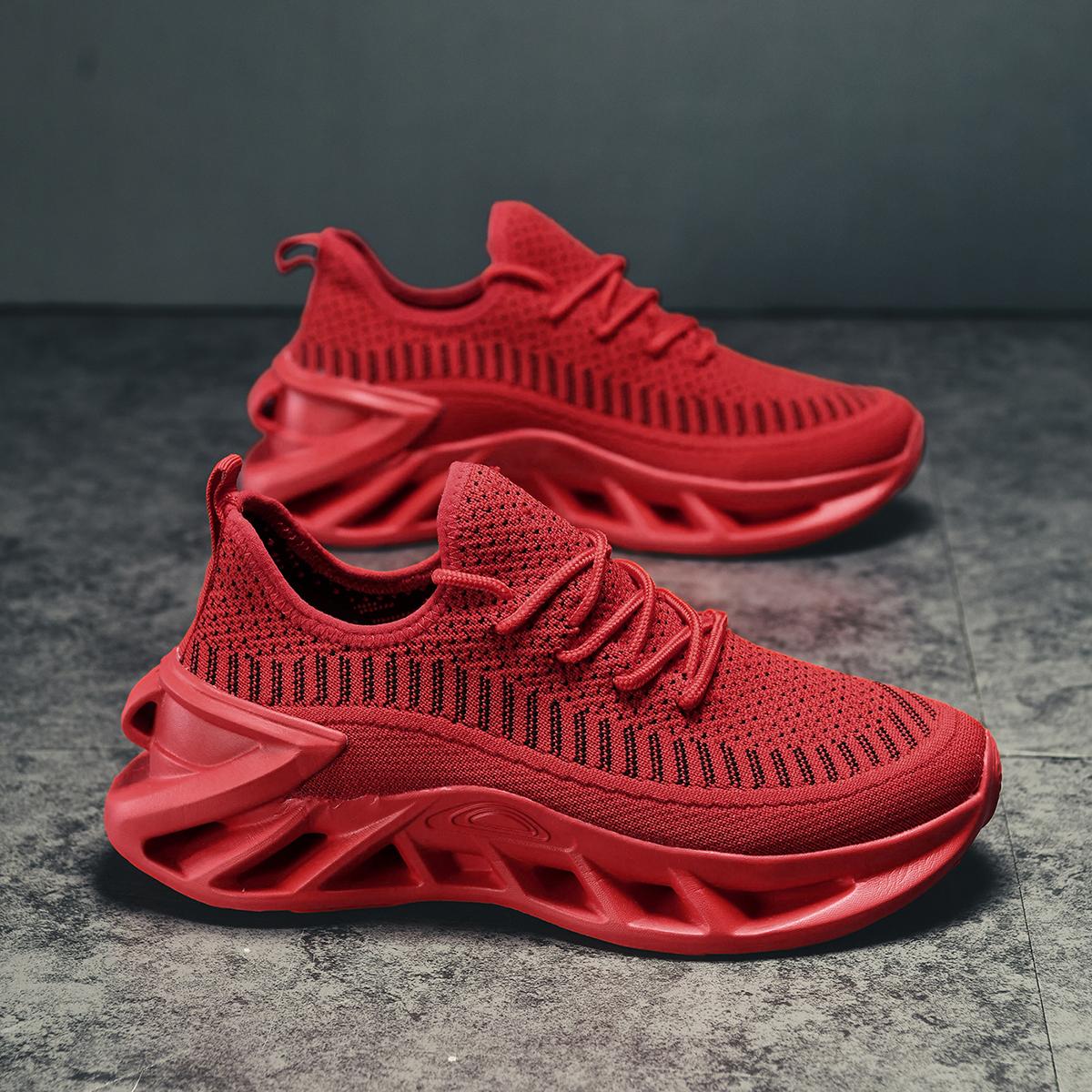 

Men s shoes, four seasons shoes, breathable flying mesh mesh shoes, soft soles, light weight, increased leisure running shoes, a 39 красный