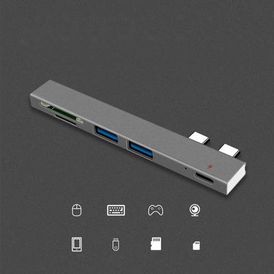 Usb  Hub With Sd/tf Card Reader, Aluminum Alloy Multi Type C Hub Cable Adapter, Compatible For