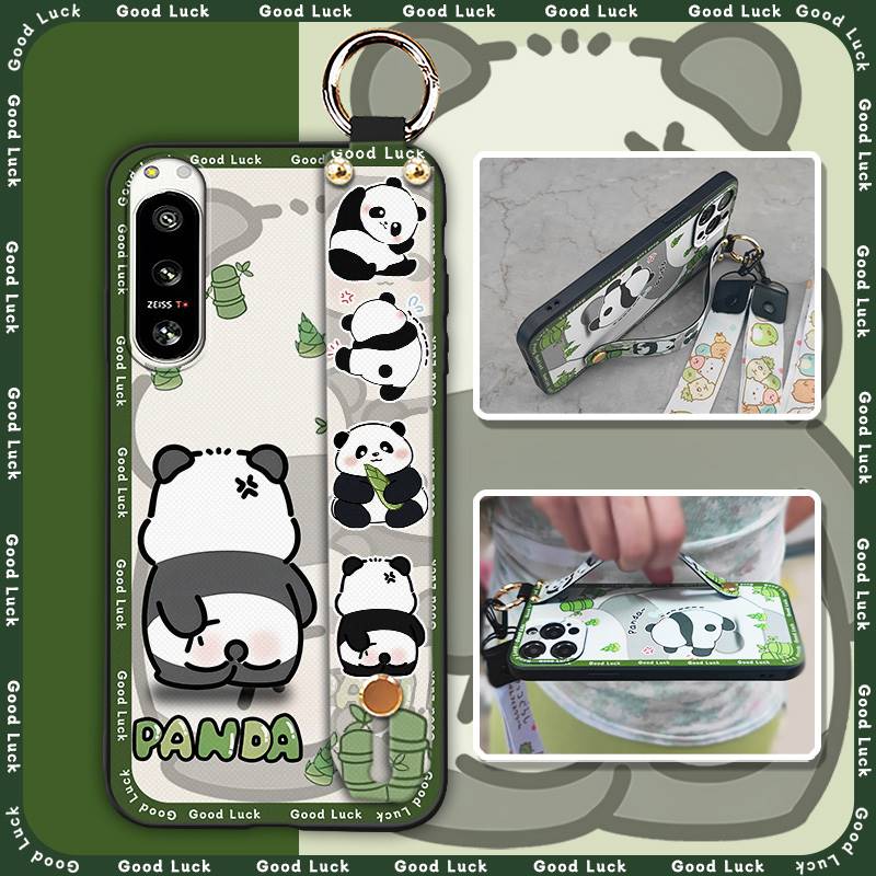 Panda Phone Holder Phone Case For Sony Xperia5 IV Durable Anti-knock Wristband Wrist Strap Waterproof Cute Soft case