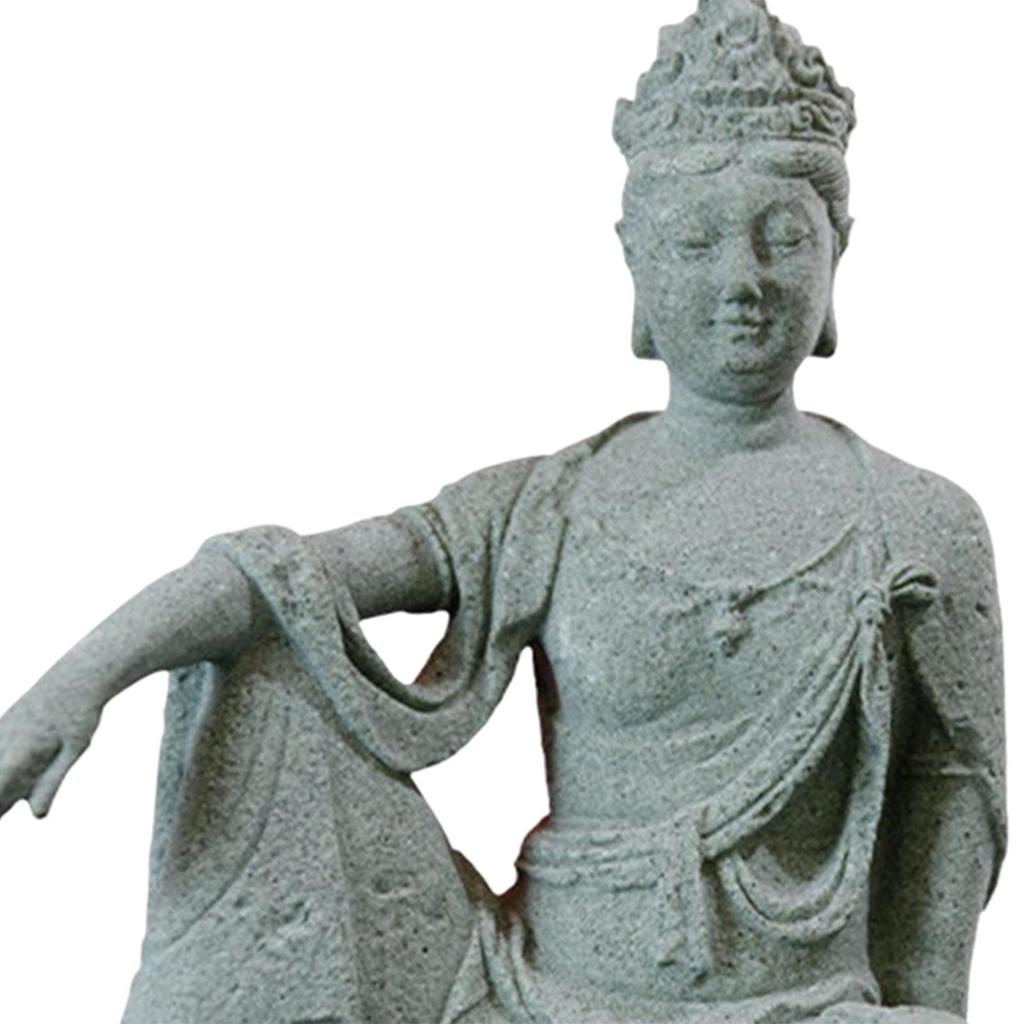 Fish Tank Buddha Meditating Sculpture Home Decor Wide Application Smooth Surface Unique Scenery Fine Workmanship for Yoga Room