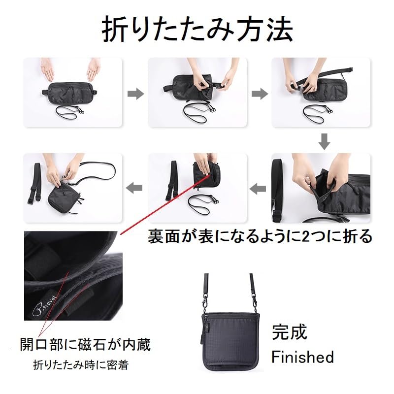 others Security Waist Passport Passport Money for Men and Women V.W.V & Pouch, Pouch, Case, Cover, Belt, Anti-Skimming, Anti-Pickpocket, (Black)