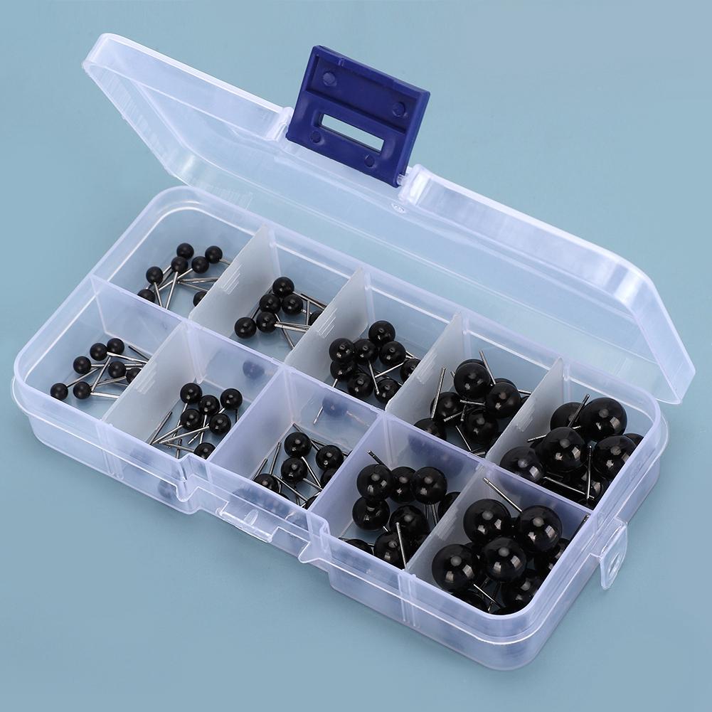100PCs DIY Doll Eye Pin Type Black Hand Made Materials Crafts Educational Toy Parts Plastic
