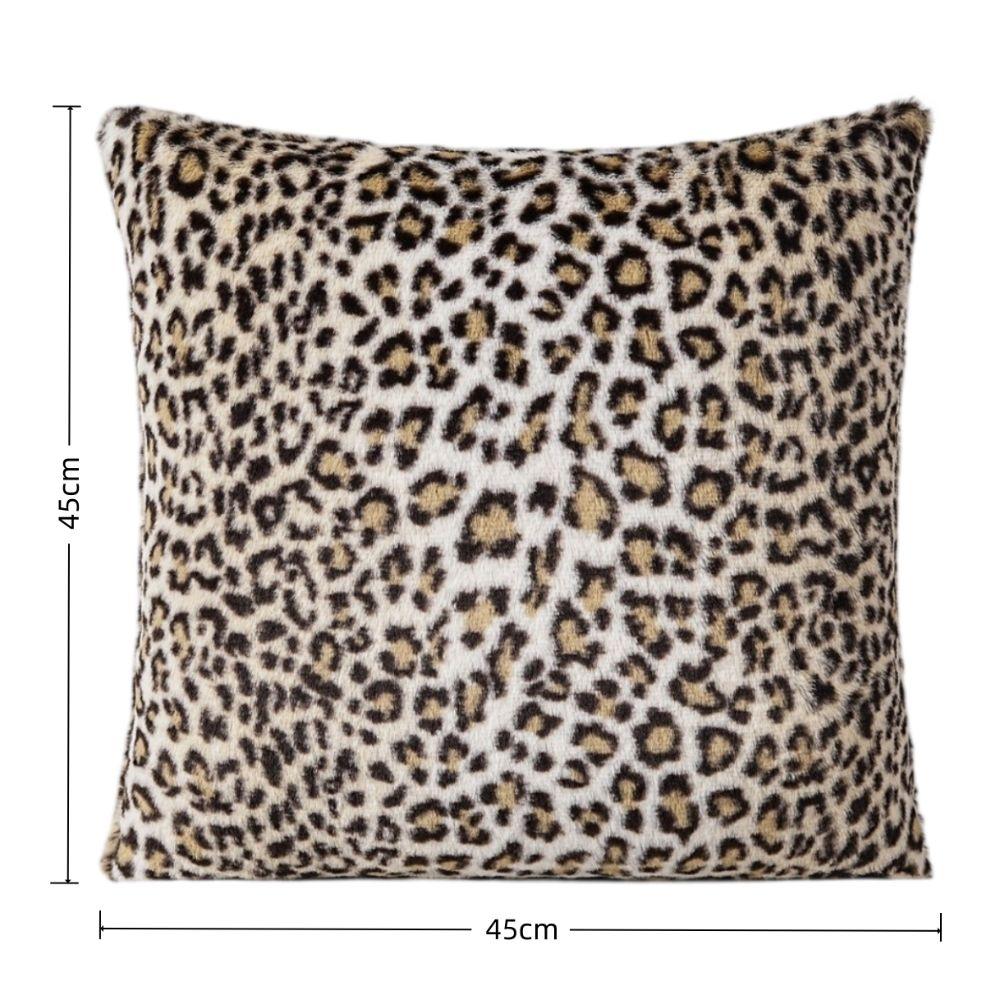 Leopard Print Cushion Cover Double Side Faux Fur Pillowcase Classic Shaggy Pillow Case Bed Decor