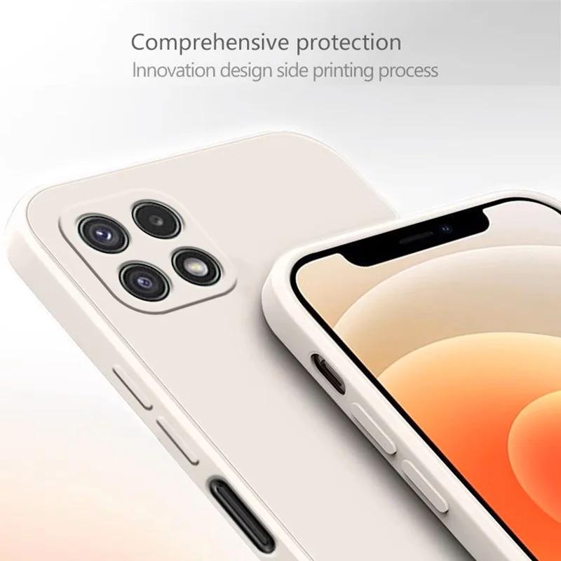For Samsung A22 Galaxy A21S A31 A41 A51 A71 Bumper Cases Soft Protection Back Cover Fashion Shockproof Liquid Silicone Case