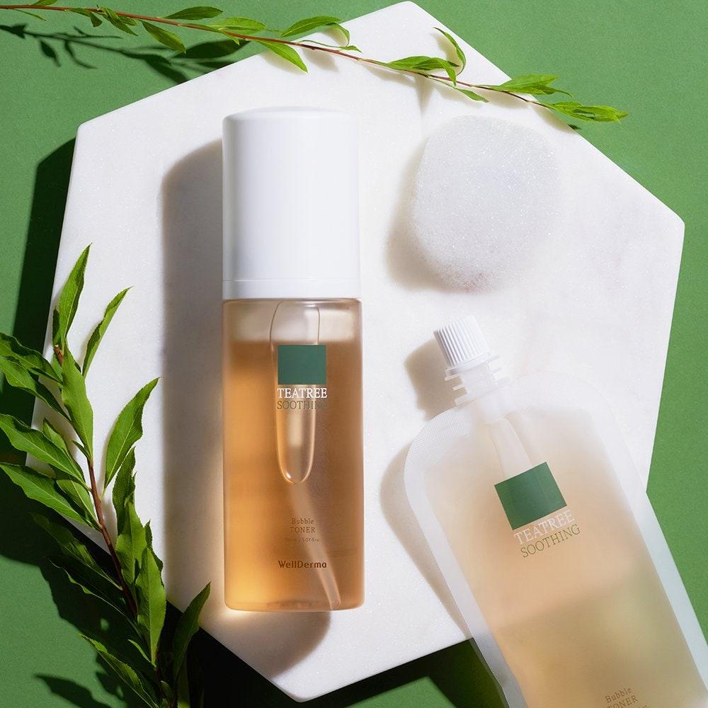 WellDerma Chaiseul Tea Tree Soothing Bubble Toner (main Product 150ml + Refill 100ml)