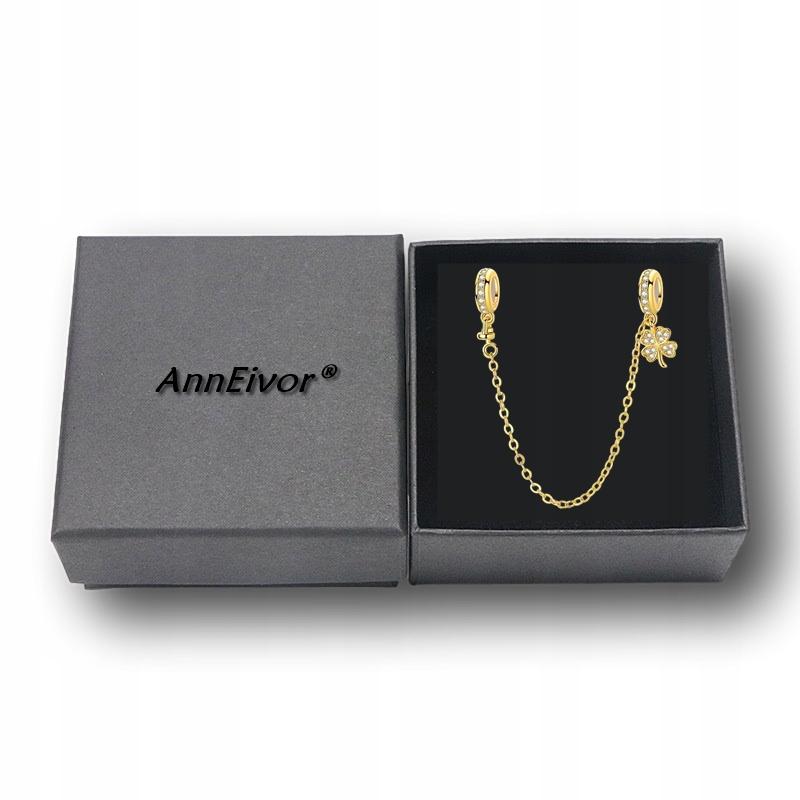 Gold Safety Chain for Modular Clover Bracelet S925