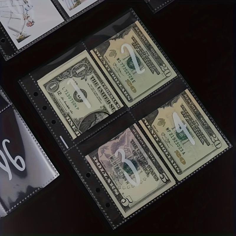 100 Envelopes Money Saving Challenge A5 Binder Inserts for A5 6-Ring Printed 1-100 Cash Stuffing Money Pouches Clear Sleeves