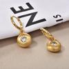 2026 French Style Brushed Heart Huggie Earrings - Matte Gold Silver Zircon Inlaid Heart Drop Earrings for Women Niche Design Jewelry