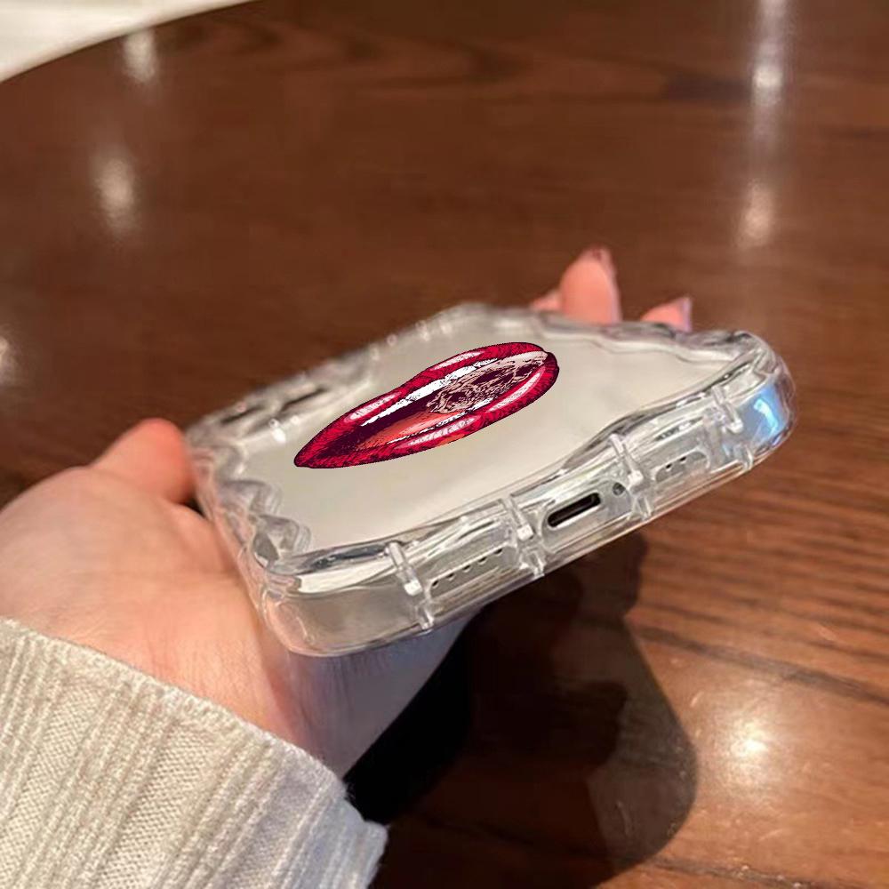 LZ20 Lips kiss design Clear Soft Wave Phone Cases for iPhone 15 13 Pro Max 12 mini 14 8 Plus XS Max XR 6 Protection Back Cover