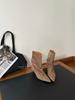 French temperament kitten and short boots temperament pointed pile boots suede thin heel thin boots medium boots