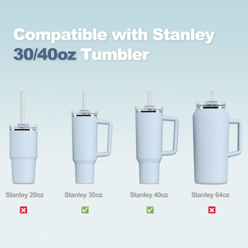 REAPEX Stanley Replacement Straws for 30/40 oz. Stanley Reusable Tumblers, 30cm, Tritan, BPA-Free & Food-Grade Plastic, Set of 6 Clear Plastic Long St