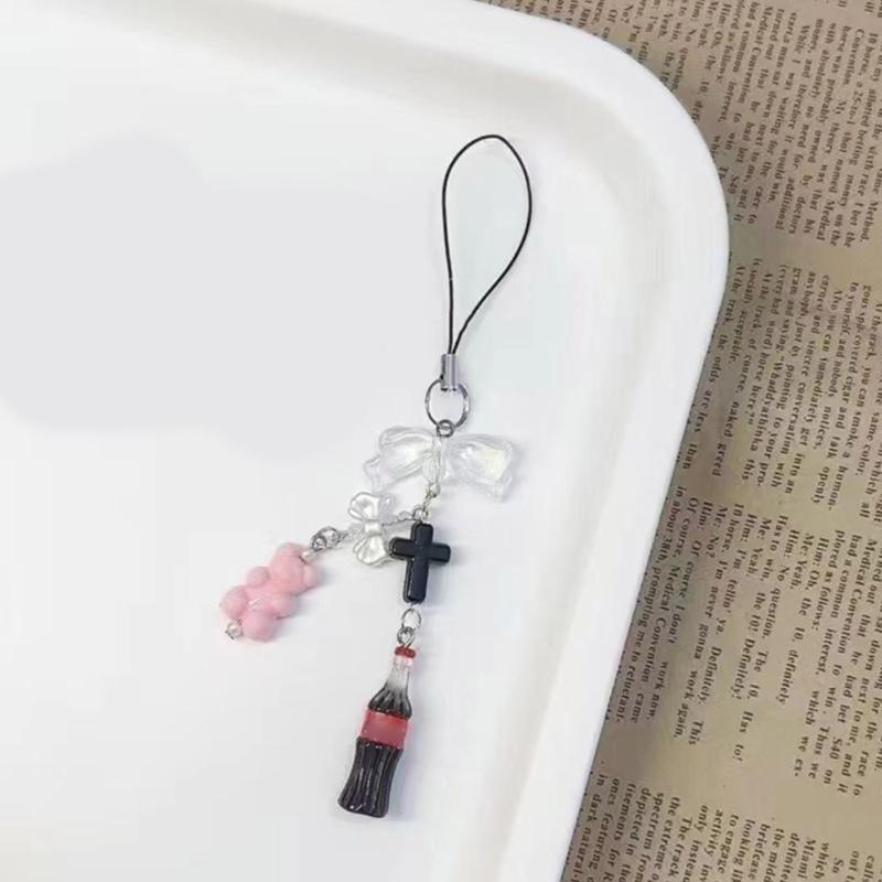 Handgefertigter Schlüsselanhänger Niedliche Perlen-Handy-Kette Schöner Perlen-Handy-Anhänger Handy-Lanyard Schlüsselanhänger für Modebegeisterte