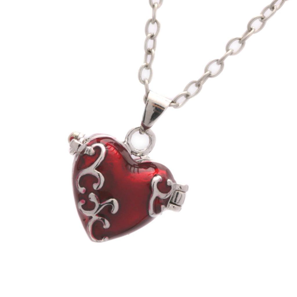 Vintage Brass Heart Resin Locket Necklace with Storage Compartment Adjustable Clavicle Chain Accessories for Women