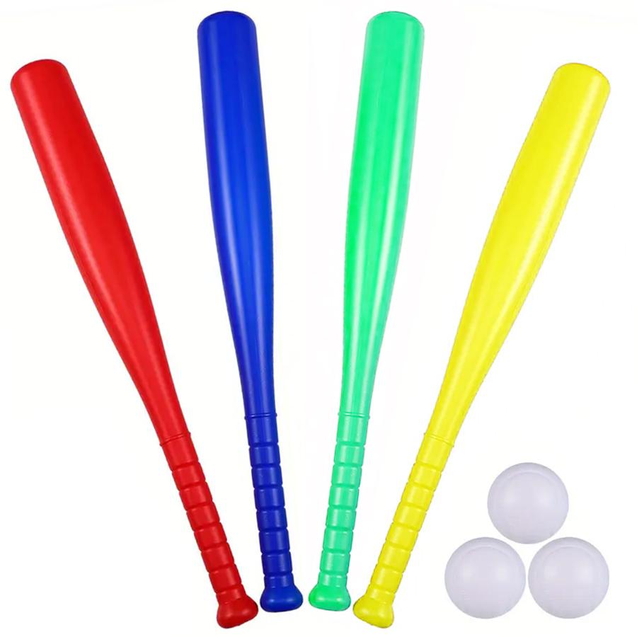 45cm Plastic Anti-slip Baseball Bat with 5.5cm Baseball Outdoor Interactive Ball Games Creative Baseball Training Party Gifts