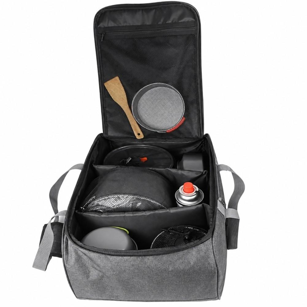 33L Kitchen Organizer Durable Storage Bag Portable Camping Gear Tote Cooking Utensils