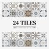 24pcs/set Self-Adhesive Kitchen Wallpaper Mandala Wall Decoration Sticker Bathroom Tile Stickers