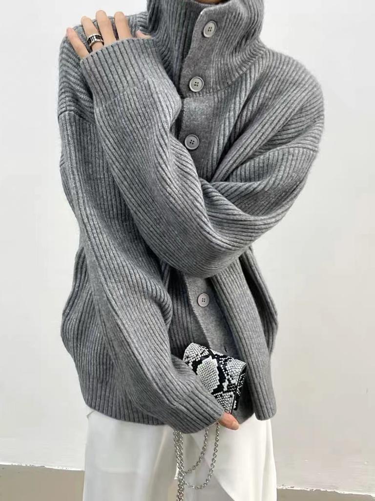 Single-breasted Loose Knitted Jacket Women's Cardigan