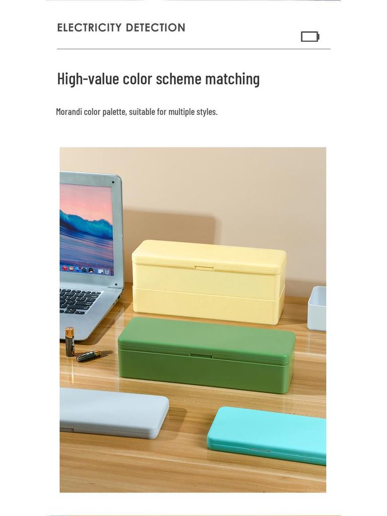 Battery Organizer and Data Cable Transparent Storage Box - Large Capacity, Multi-Layer, Dustproof, Size 5-7 for Electrical Appliances