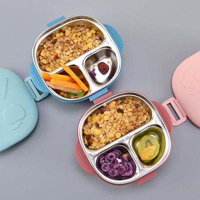 Stainless Steel Lunch Box For Kids Food Storage Insulated Lunch Container Japanese Snack Box Breakfast Bento Box With Soup Cup