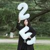 32-Inch White Aluminum Number Balloons for First Birthday Party Decorations, Photography Props