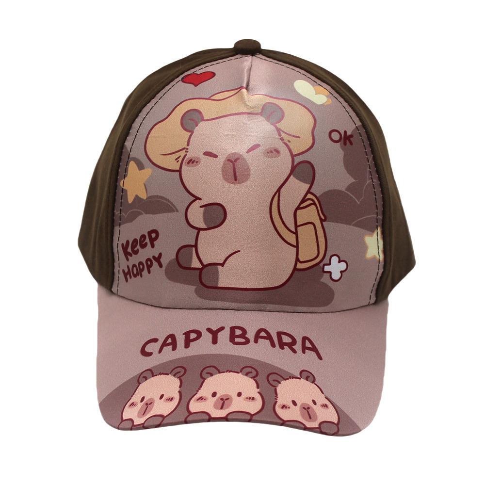 Capibara Themed Baseball Cap for Children - Cute Cartoon Capibara Baseball Cap with Sun Protection