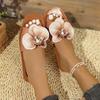 Fashion Ladies Shoes 2025 Hot Sale Open Toe Women's Slippers Casual Daily Slippers Women Square Toe Floral Flat with Women's Sandals