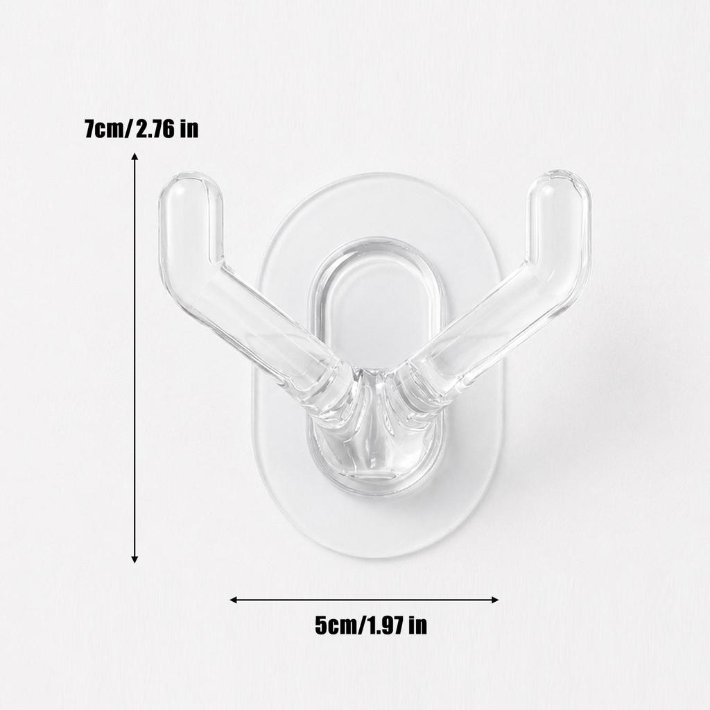 1/20pcs Transparent Wall Mounted Hook No-drill Bag Coat Storage Sticky Hooks Multifunctional Home Kitchen Bathroom Hanging Hooks