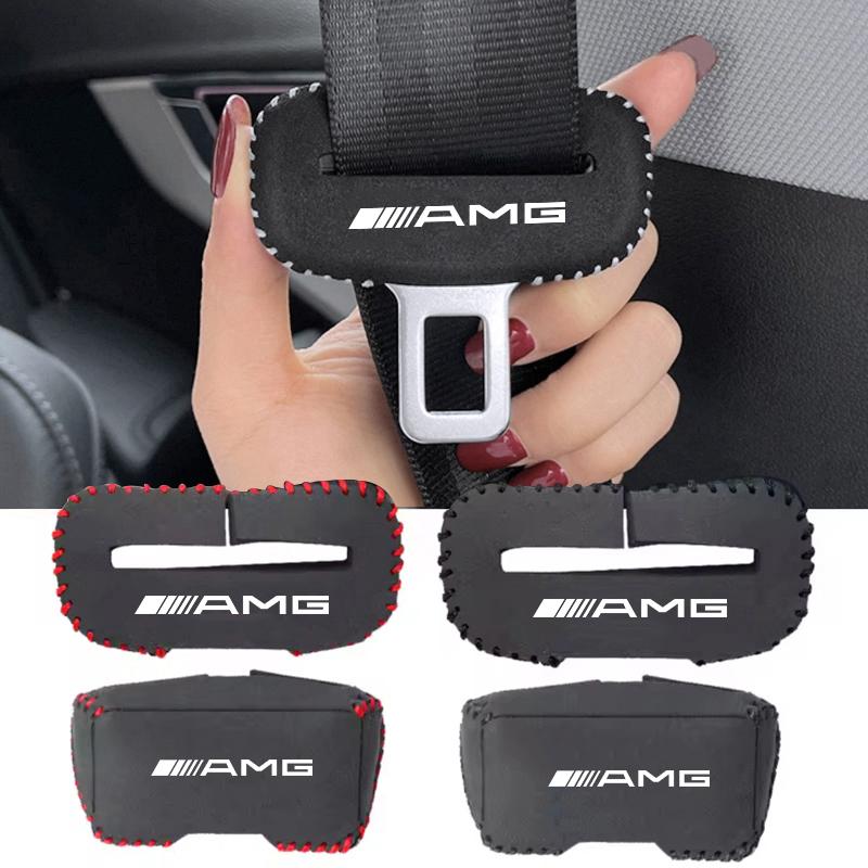 1pc Car Seatbelt Buckle Protector Seat Base Cover Mat Accessories For Mercedes Benz AMG W211 W203 W204 C260 E300L A200L GLA/S/E