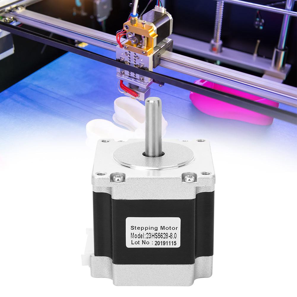4 Pin Kablolu 3D Yazıcı Aksesuarları için NEMA 23 Step Motor 23HS5628 6.35mmCelsius8mm