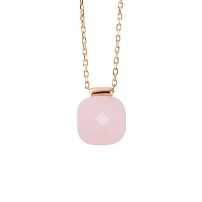 Halskette – LOVA LOLA VAN DER KEEN – LINEA MODA – Echter rosa Kristall – 925 Sterling Silber – Roségold