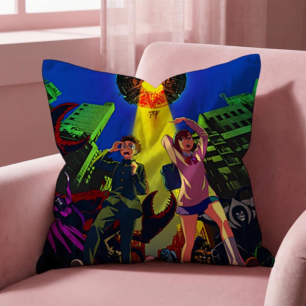 Anime D-Dandadan Cushion Cover Multi-Scene Pillow Cover for Home & Car - Reversible, Soft & Durable for Daily Use