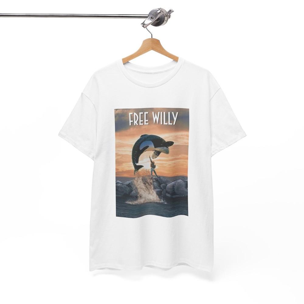 Футболка Free Willy Ретро Постер Фильма 90-х Детская Винтажная Унисекс Плотный Хлопок Унисекс Футболка L