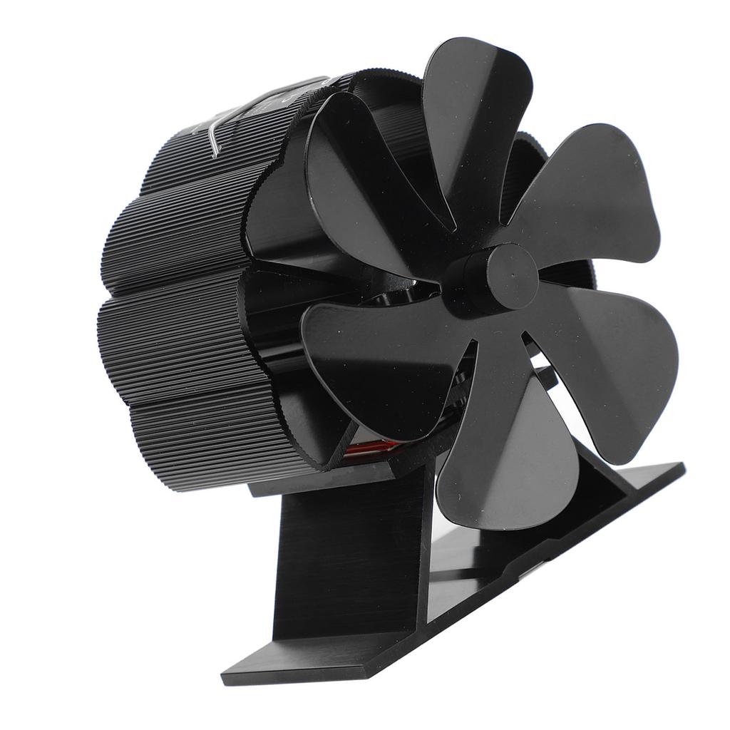 Heat Powered Fireplace Fan 6 Blade Auto Start Aluminum Alloy Under 25dB Silent Thermal Fan for Stove Accessories