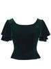Marylei Flamenco and Hula Dance 1159 from Hula Shop Marylei Blouse, Velvet, Green, (XL)