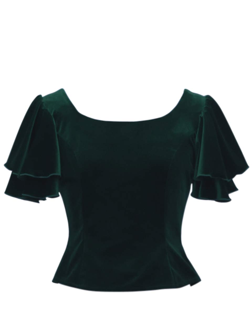 

Marylei Flamenco and Hula Dance 1159 from Hula Shop Marylei Blouse, Velvet, Green, (XL) зелений