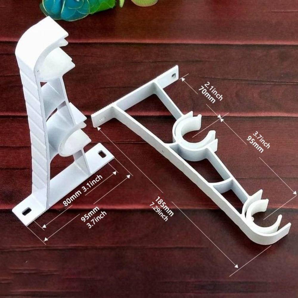 Aluminium Alloy Curtain Rod Holders for Wall Black Duty Curtain Rod Hooks  for 1 Inch Rod
