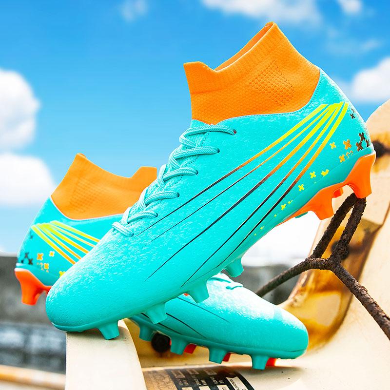 35-47 Men's High-top Socks Large Sizes of Long Nails Football Shoes Non-slip Wear-resistant TPR Artificial Corthiri Outdoor Children's Football Shoes