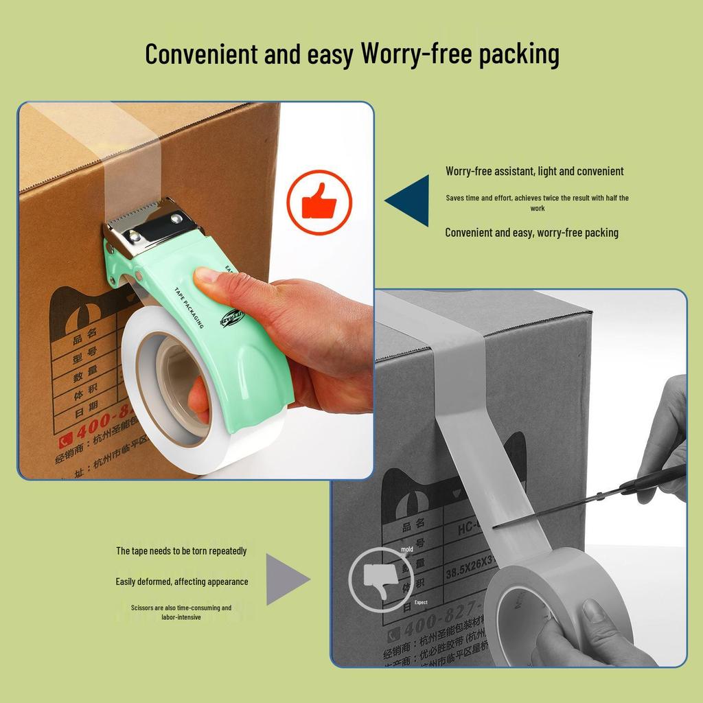 Two-Inch Metal Transparent Tape Cutter - Convenient Box Sealer.