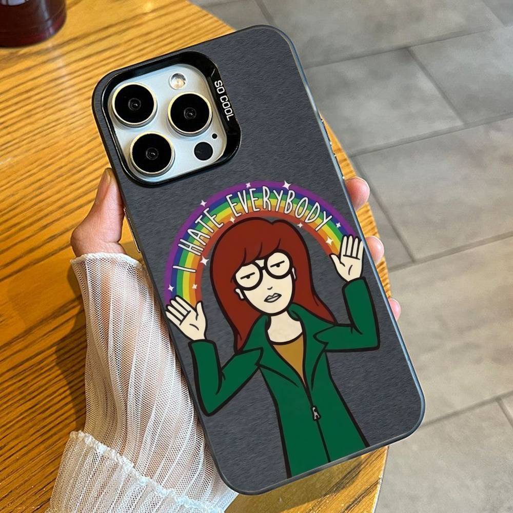 D-Diarrhea Cartoon D-DariaS Phone Case For iPhone 16 17 15 14 12 13 Pro Max Black Candy Matte Shockproof Cover