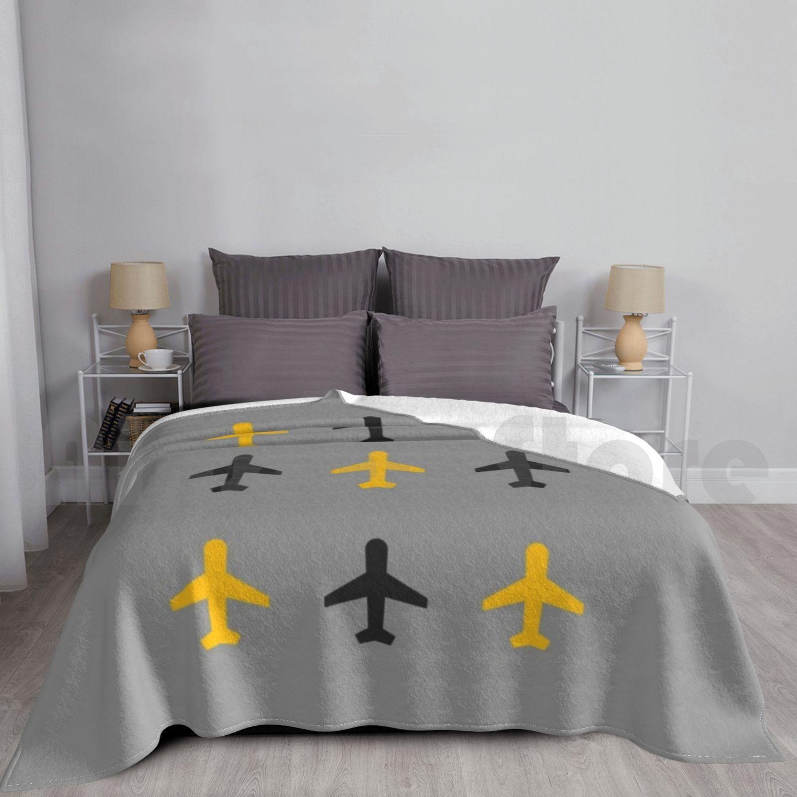 Airplanes Blanket Fashion Custom Aviation Airplane Airplane Plane Sky Flight Flying Pilot Pilots Size: 75*100cm, Weight: 230 GSM