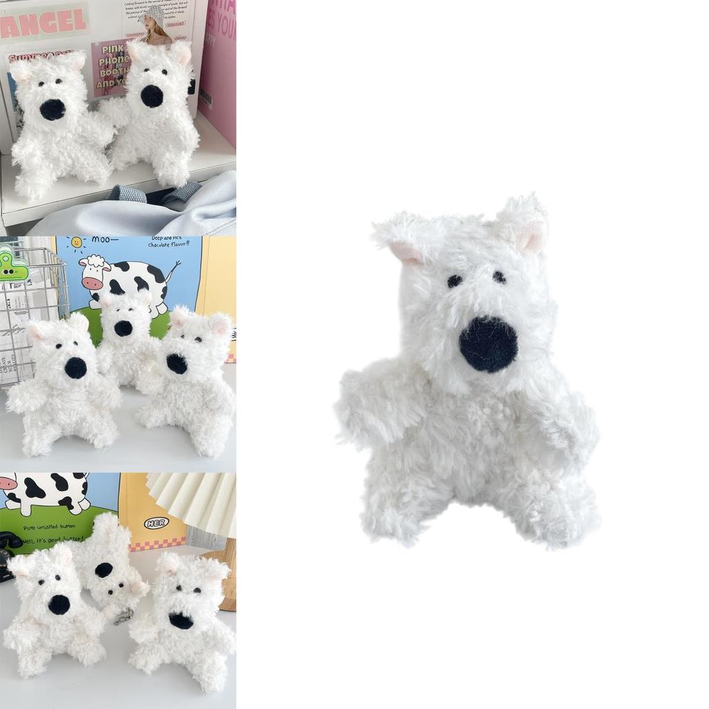Adorable White Plush Westie Dog Keychain Soft And Cuddly Stuffed Animal Gift