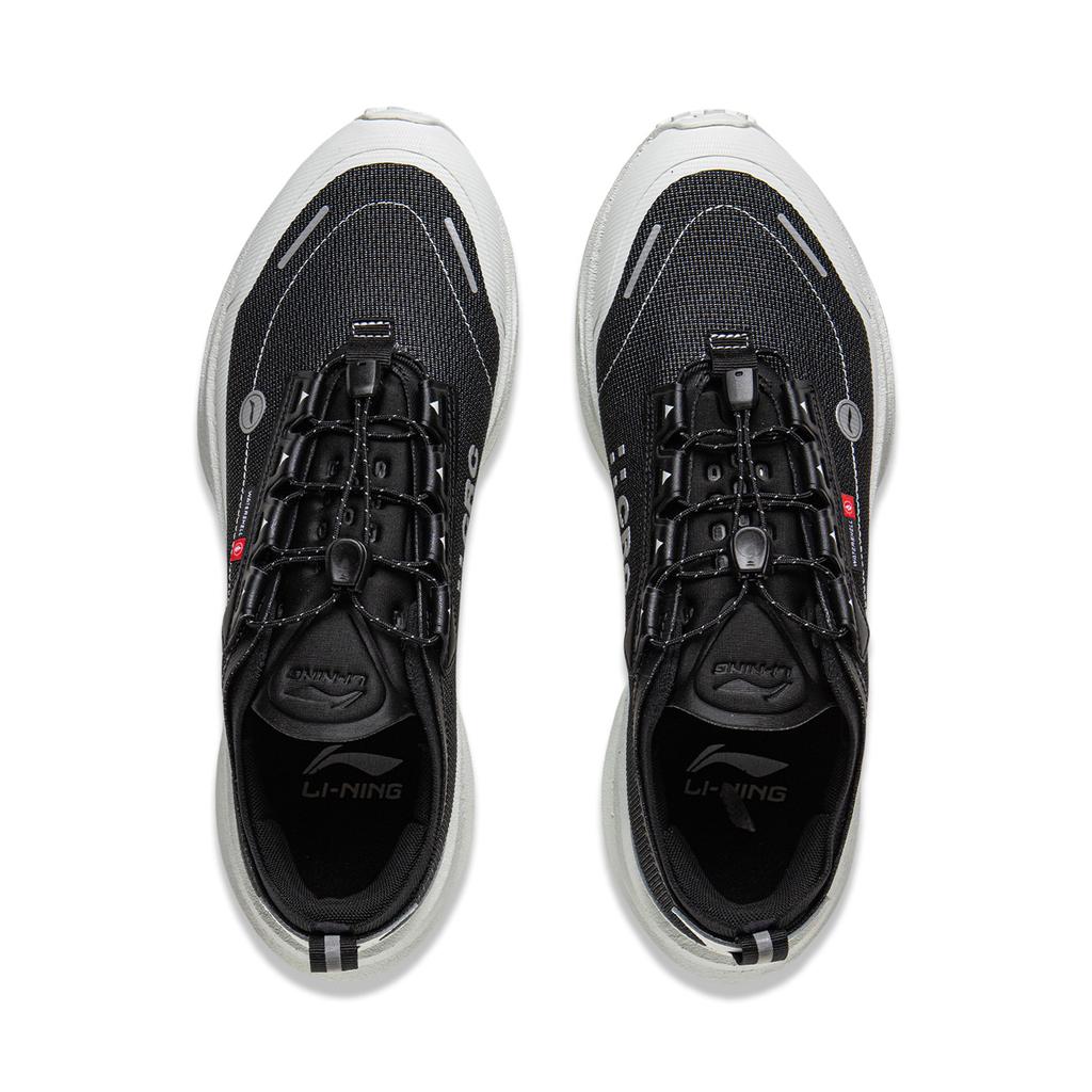Li Ning Abrasion Resistant Low top Running Shoes Unisex Black White AZGV111-3