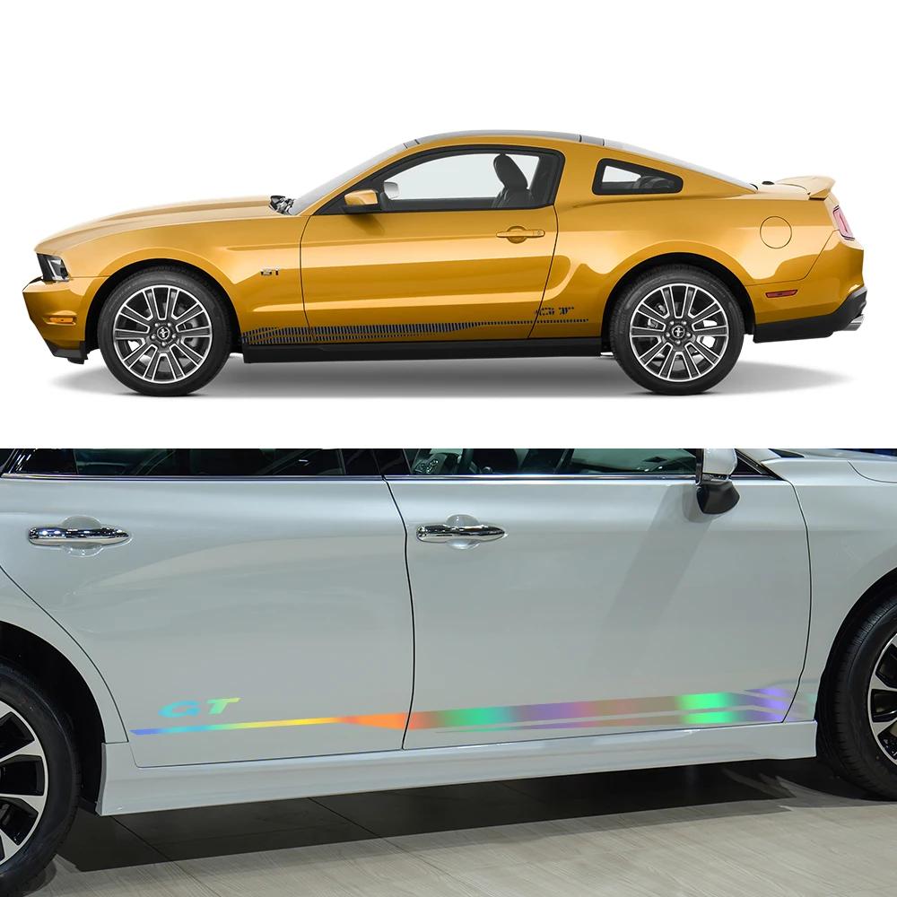 2Pcs Car Side Door Body DIY Vinyl Decals Decoration For Ford Mustang Coupe GT - Shelby GT500 GT350 Auto Styling Accessories